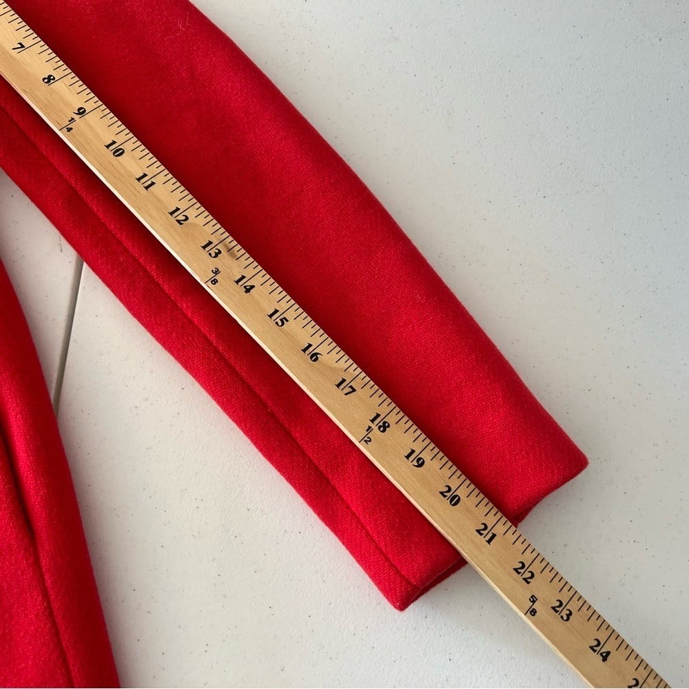 J. Crew Pea Coat Women Wool Blend Elegant Trench Jacket Old Money Red Sz 4 - Picture 11 of 14